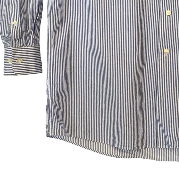 Calvin Klein Mens Blue White Pin Striped Dress Shirt, Button Front 16 32/33 - Picture 3 of 7